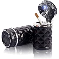 Besylo Cenicero Coche-Cenicero desmontable para automóvil de 2 piezas de fácil limpieza con luz LED con tapa abatible…